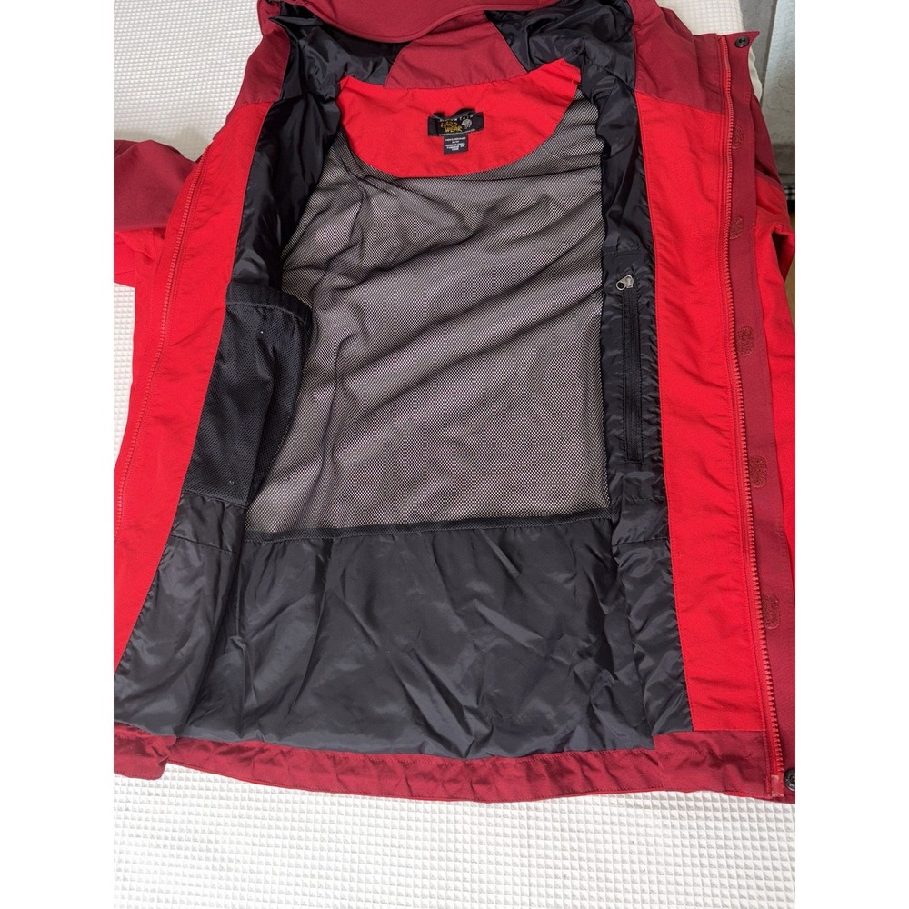 Mountain Hardwear Gore-Tex Rain Jacket Mens Medium Hooded Performance Shell Red - Picture 3 of 16